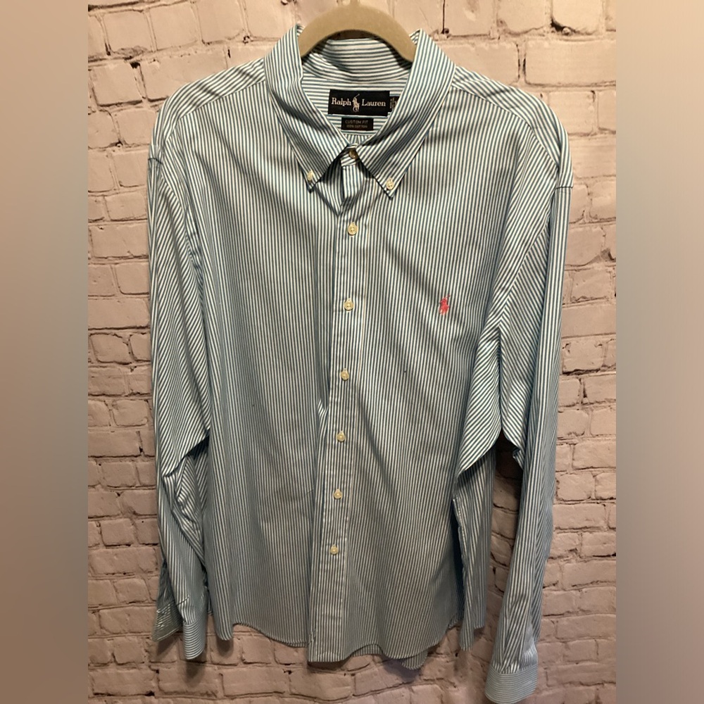 Men’s Ralph Lauren Bright Blue Striped Button Down Shirt